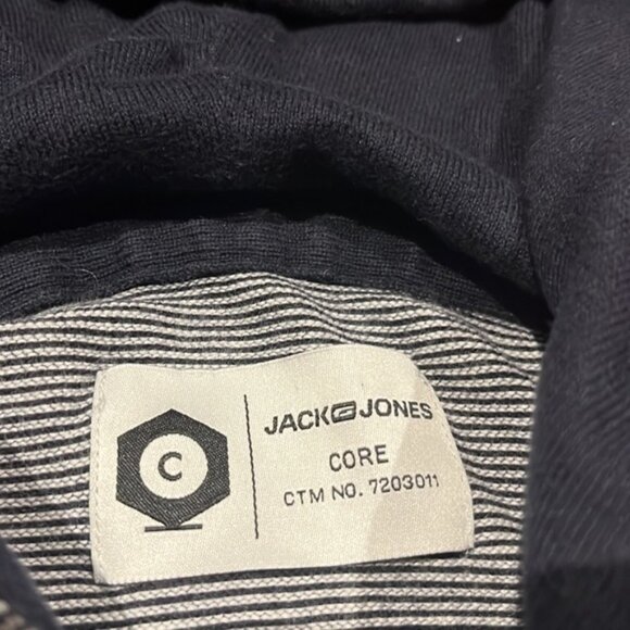 Jack & Jones Core small stripe patterned cross neck hoodie - Picture 5 of 12